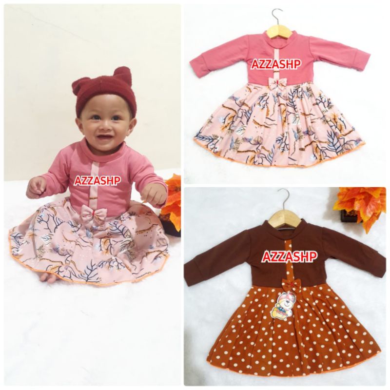 Dress Anak Valencia 1-7 thn/ Dress Anak Lengan Panjang