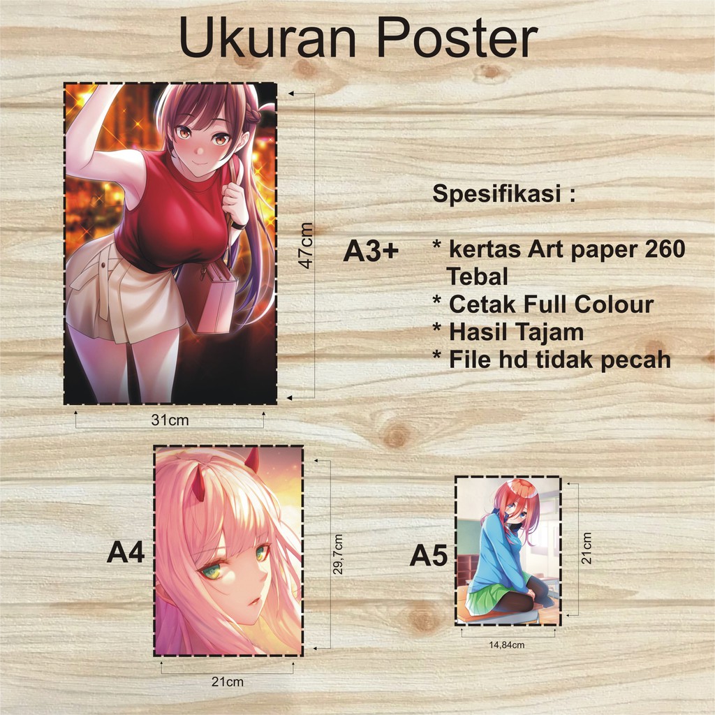 print cetak Poster custom Anime zero two Darling in the FranXX full colour hd-4