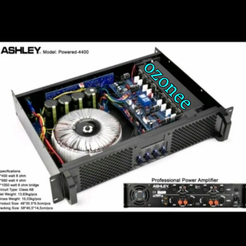 ASHLEY POWERED 4400 4400 POWER AMPLI 4 CHANNEL GARANSI ORIGINAL