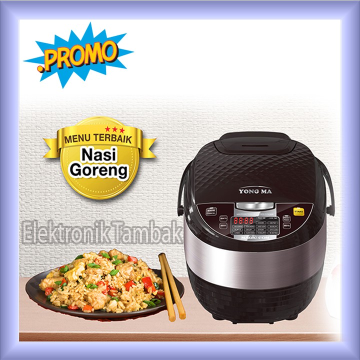 Magic Com YONGMA Anti Lengket 3 in1 Kapasitas 2 Liter 400 Watt - Black / Hitam Yongma SMC8027