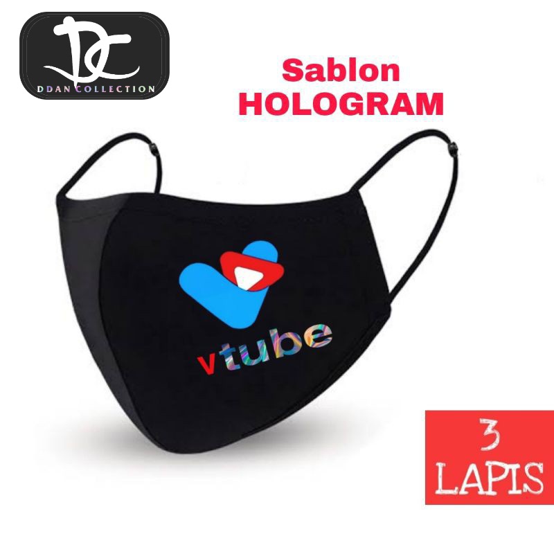 Masker Kain Vtube (free tambah id/nama)