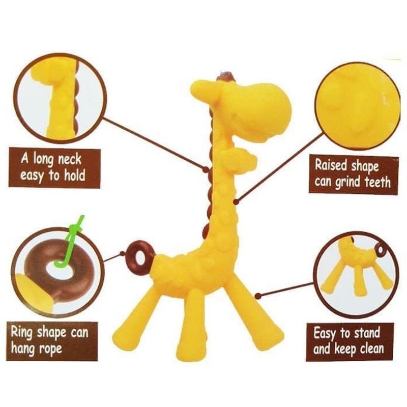 Teether Giraffe Baby Grow Gigitan Jerapah Mainan Gigi Bayi Baru Lahir 3m+ BPA Free