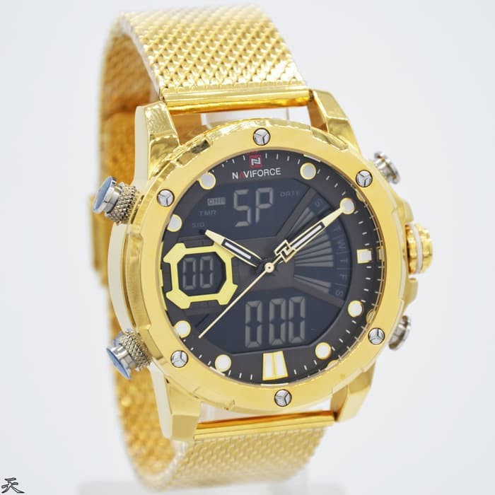 JAM TANGAN PRIA NAVIFORCE NF9172 RANTAI ORIGINAL DOUBLE TIME COWOK ANALOG ANTI AIR ADA 3 WARNA