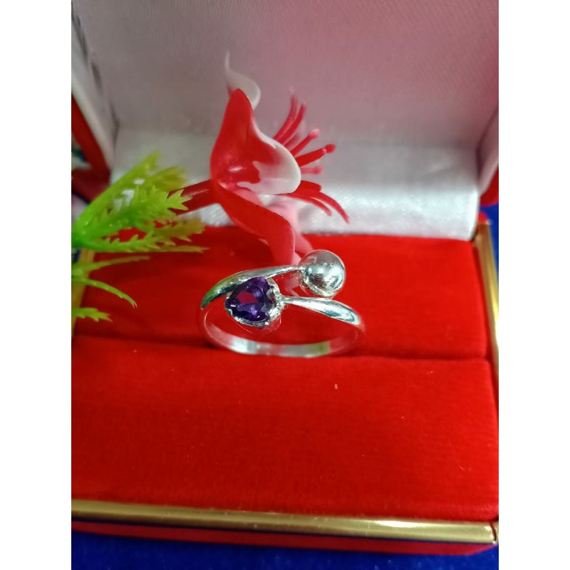 Cincin permata perak murni