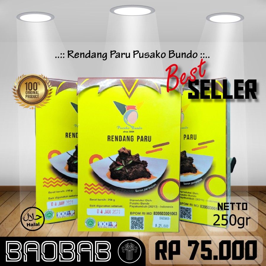 

Rendang Paru Pusako Bundo | Rendang Asli Payakumbuh - 250 gr