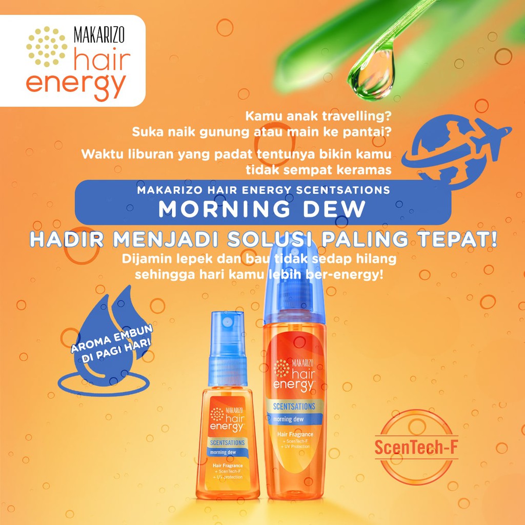 Makarizo Hair Energy Scentsations Hair Fragrance Morning Dew 100 mL Parfum Rambut / Minyak Wangi CO