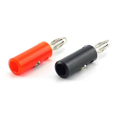 Banana Jack Male Jantan Plug Conector Speaker Audio 1 Set Red Black Sepasang Merah Hitam