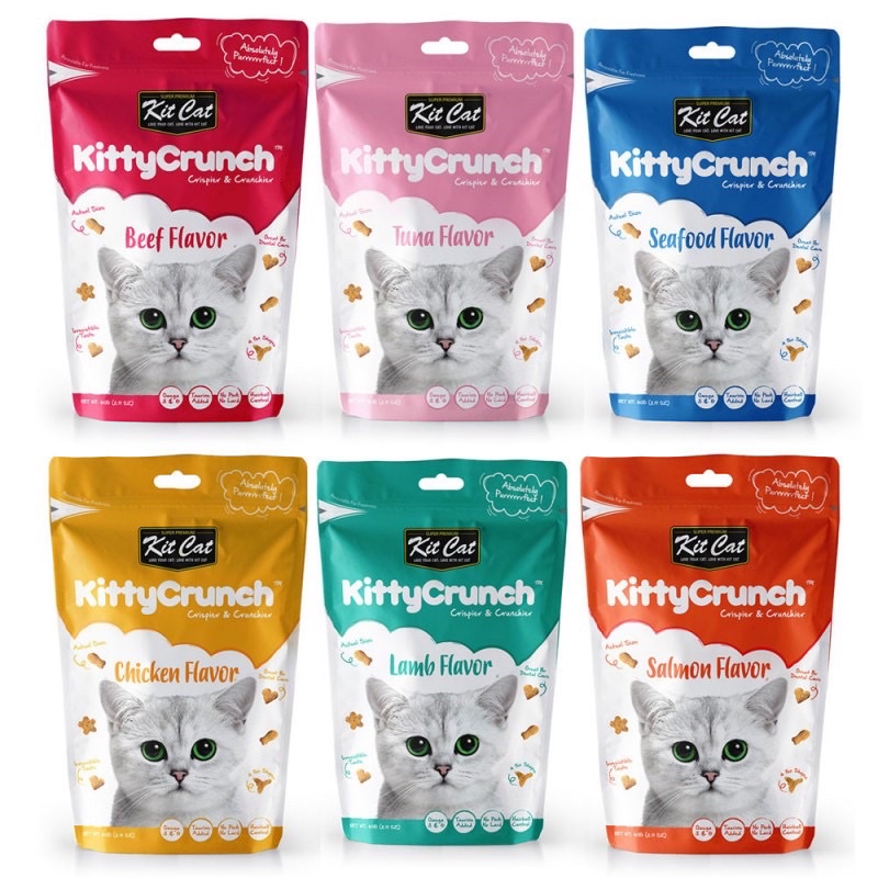 Kit cat kitty crunch snack cemilan makanan kucing - kitcat kittycrunch 60gr