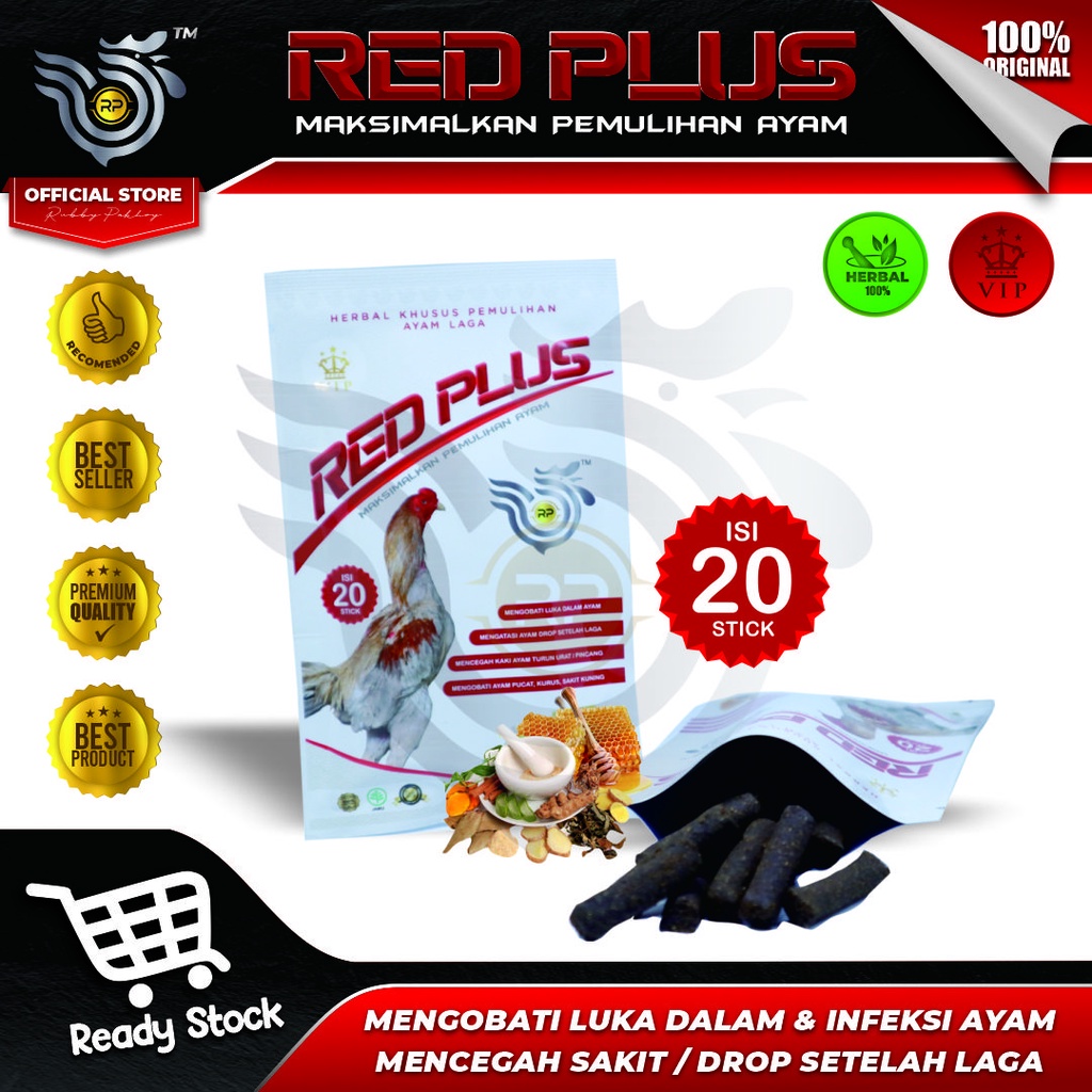 JAMU AYAM LAGA RED PLUS (STICK) OBAT PEMULIHAN AYAM PALING CEPAT UNTUK PEMULIHAN
