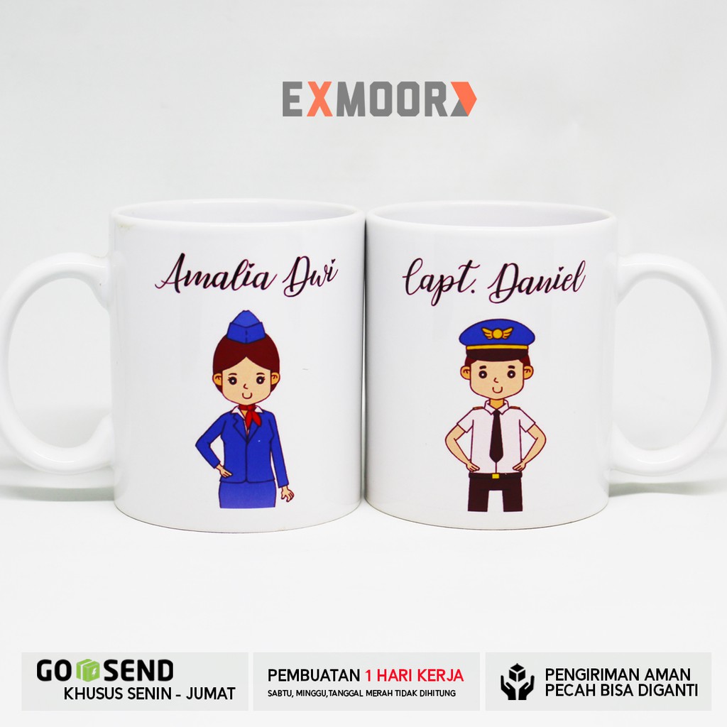 Mug Couple Pilot Pramugari