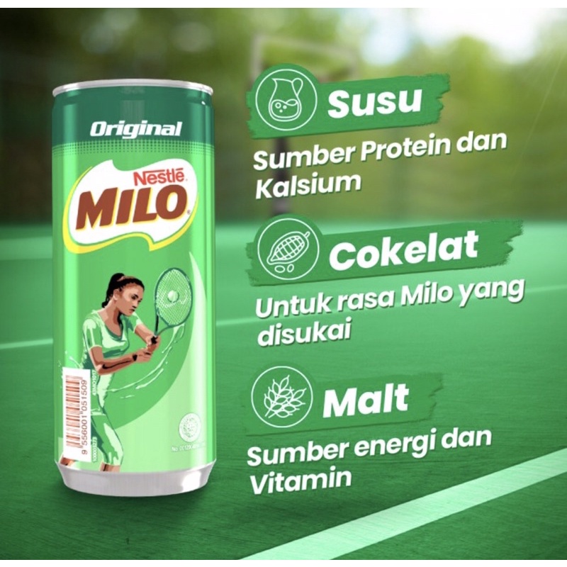 Milo kaleng original 240 ml ( susu milo siap minum )