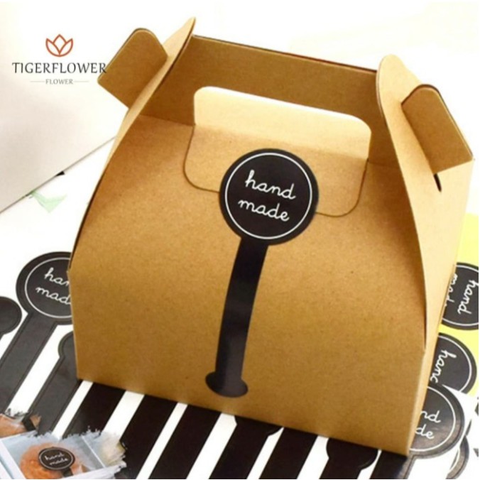 

Stiker label handmade segel box kue hiasan hitam 10cm, 1lmbr 10pcs