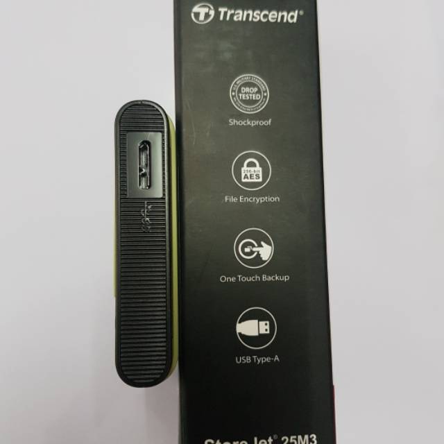 HARDDISK EXTERNAL TRANSCEND STOREJET 25M3 1TB ANTI SHOCK ANTI BANTING