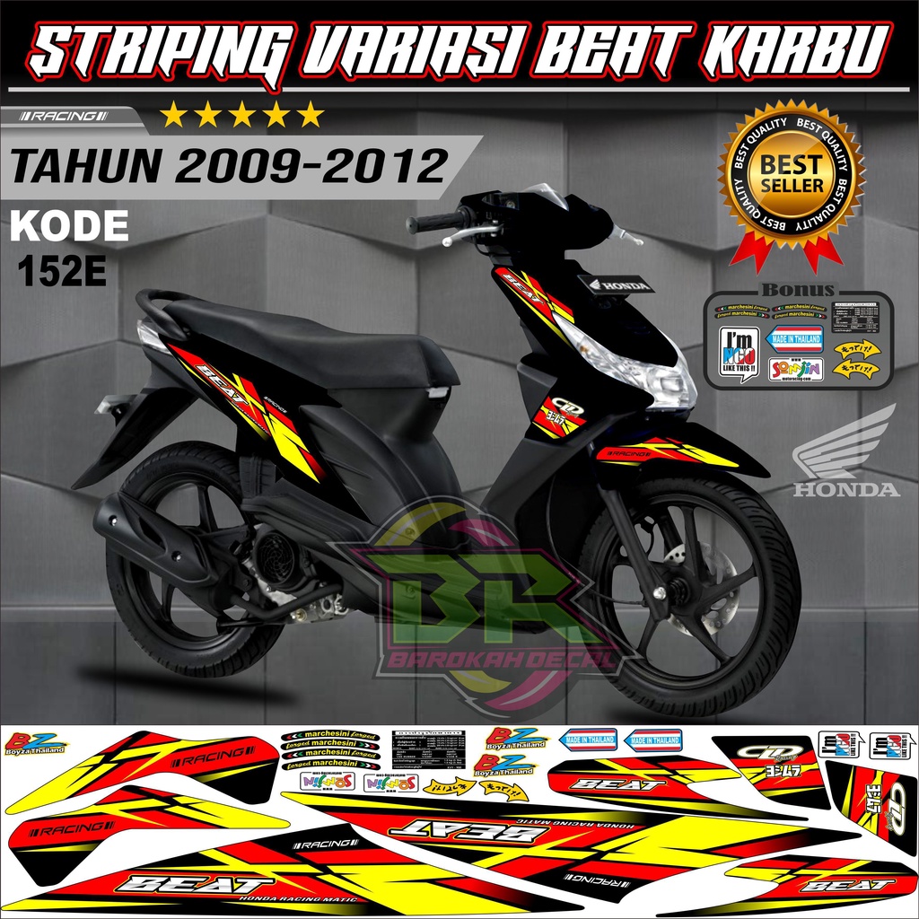 Striping Beat Karbu Stiker Lis Motor Beat Karbu kode 152