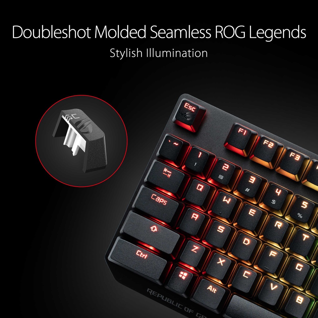 ASUS ROG PBT KEYCAP SET - For Mechanical Keyboard 124 Keys Doubleshot