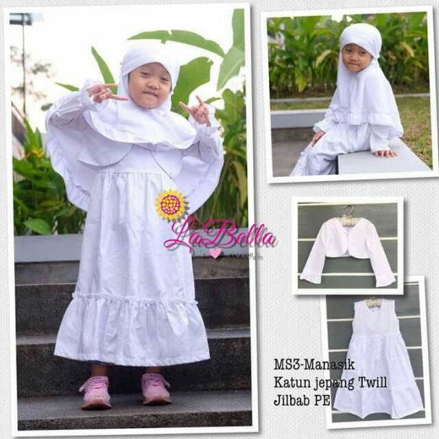Gamis Putih katun jepang Bolero