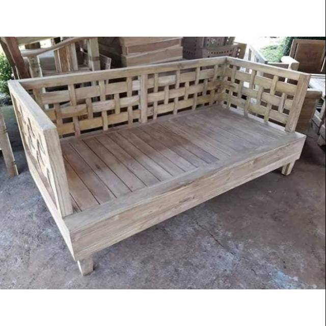 Bale bale kursi bangku panjang mentahan - Kursi tamu panjang besar jati