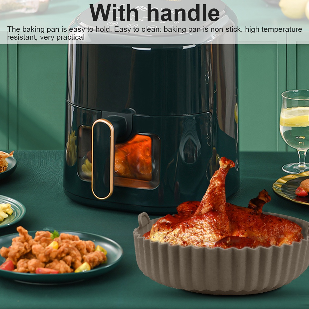 Panci Air Fryer / Panggang Pizza / Kue Bahan Silikon Reusable Untuk Dapur