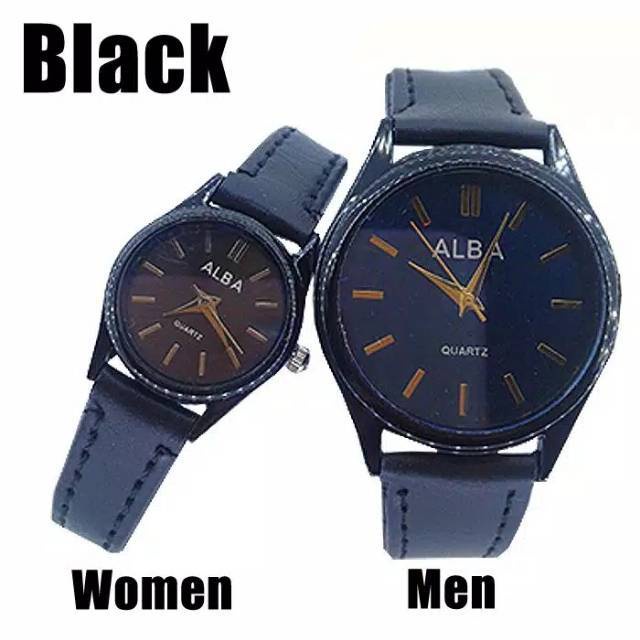 Jam Tangan Pria/Wanita Alba Vintage Kulit Couple
