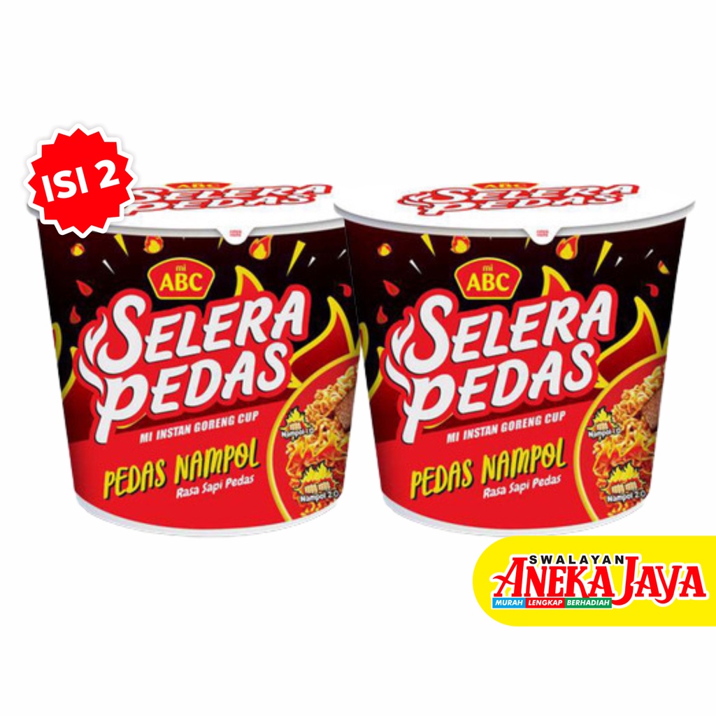 

ABC MIE INSTAN CUP SELERA PEDAS GORENG RASA PEDAS NAMPOL SAPI PEDAS ISI 2 PCS