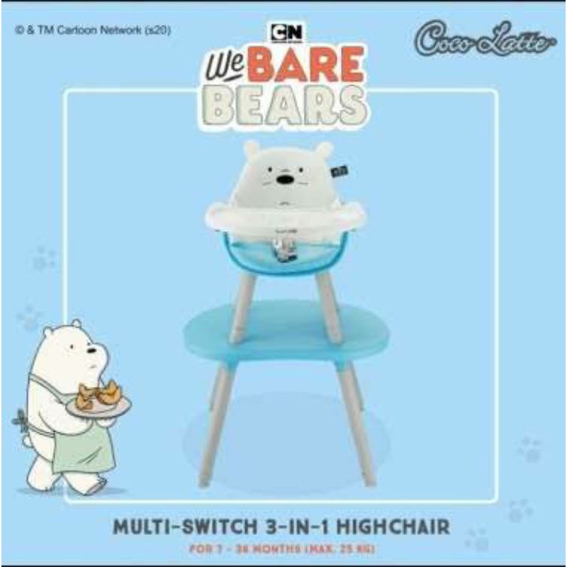 Cocolatte High Chair Multi Switch We Bare Bears