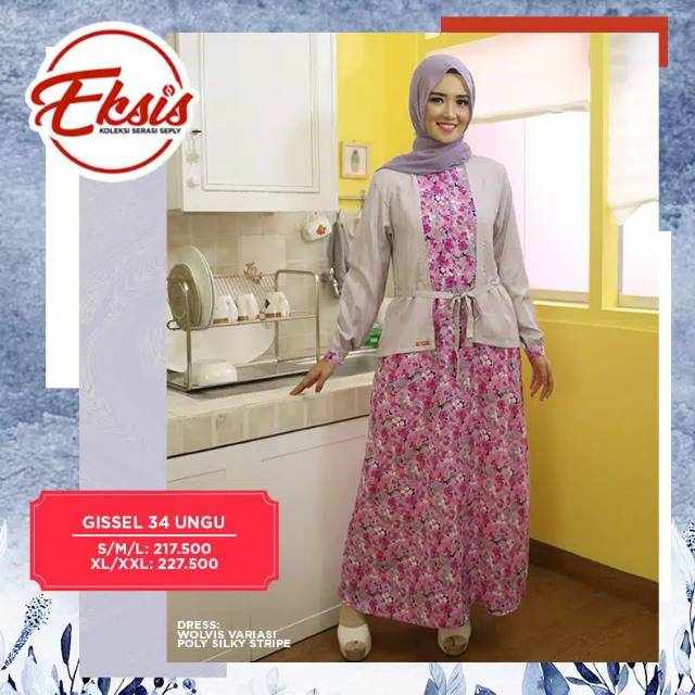 Gisel 34/gamis seply/gamis katun/gamis murah/gamis adem/gamis promo