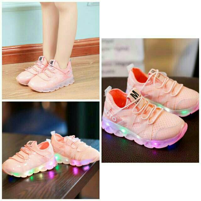 Sepatu LED Anak | Sepatu Lampu Anak | Sepatu Anak Murah | Sepatu Anak LED Japan Yamamoto Pink