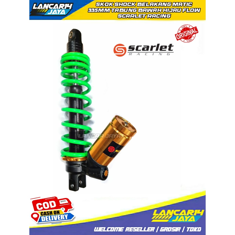 SKOK SHOCK BELAKANG MATIC 335MM TABUNG BAWAH SCARLET