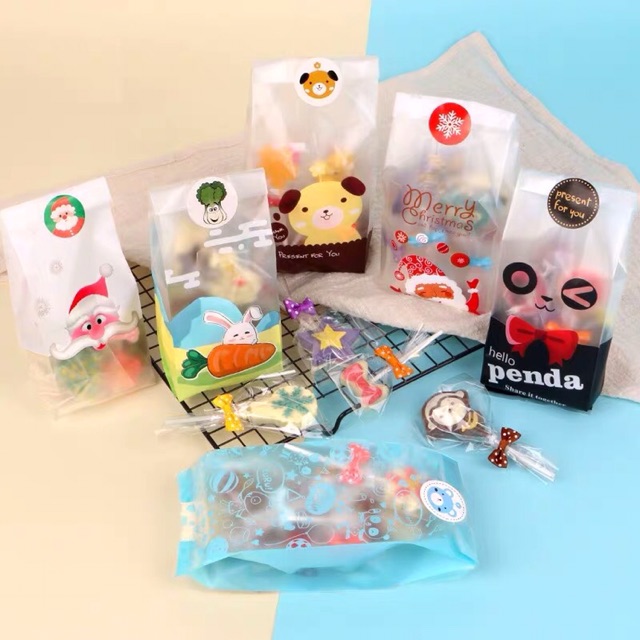 

Plastik cookies souvernir ulang tahun packing Plastik cookies sticker lucu animal PERPCS