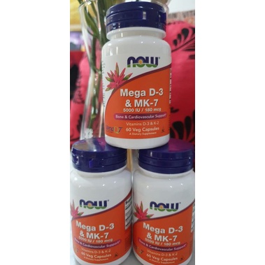 Vitamin NOW MEGA D3 MK7 5000 IU 180 MCG