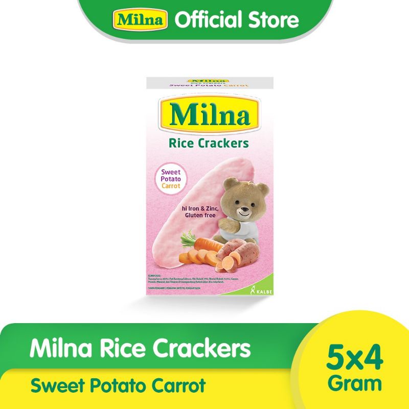 Milna rice cracker 20 gram (isi 5 sachet ) 6+