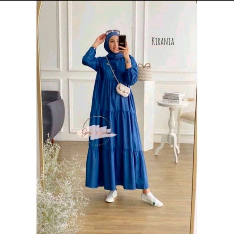 KIRANIA MIDI dres rayon super premium/DRES MUSLIM SIMPLE/WANITA MUSLIMAH S,M,L,XL,XXL