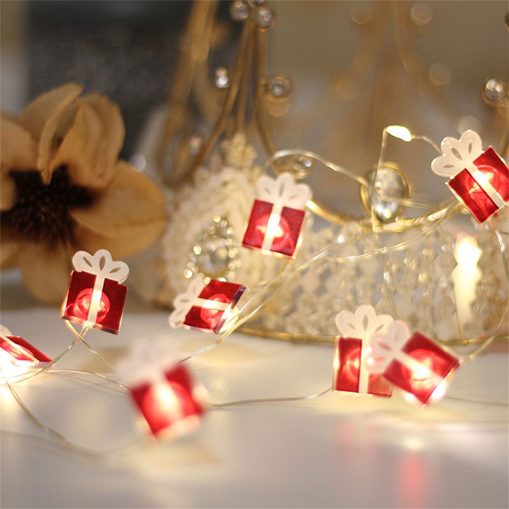 Bell Christmas tree elk maple leaf cane small color lamp copper battery lamp OW