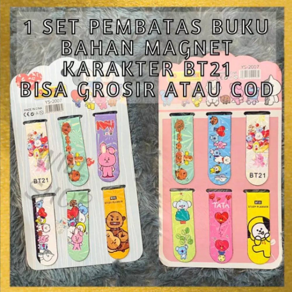 

Pembatas Buku MAGNET KARTUN 1 papan isi 6 pcs lucu imut COD MAGNETIC BookMark