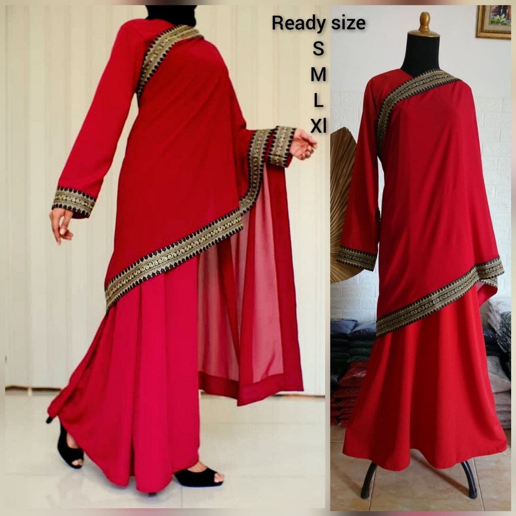 long dress muslim rajut Warna hitam putih polos jumbo Buat pesta india longdress mewah maxi simple l