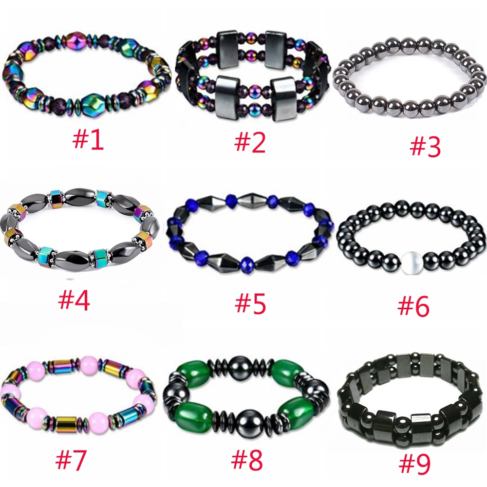 Gelang Warna Mewah Terapi Kesehatan Magnetik Hematite Penurunan Berat Badan Anti Kelelahan Bangle