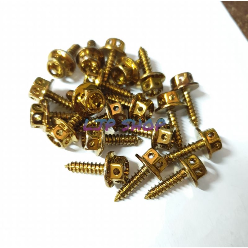 Baut Body Flower Honda Gold 20 pcs