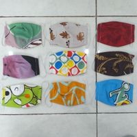 Masker Kain Corak Motif Warna Tali Panjang/Masker Tali/Masker Motor