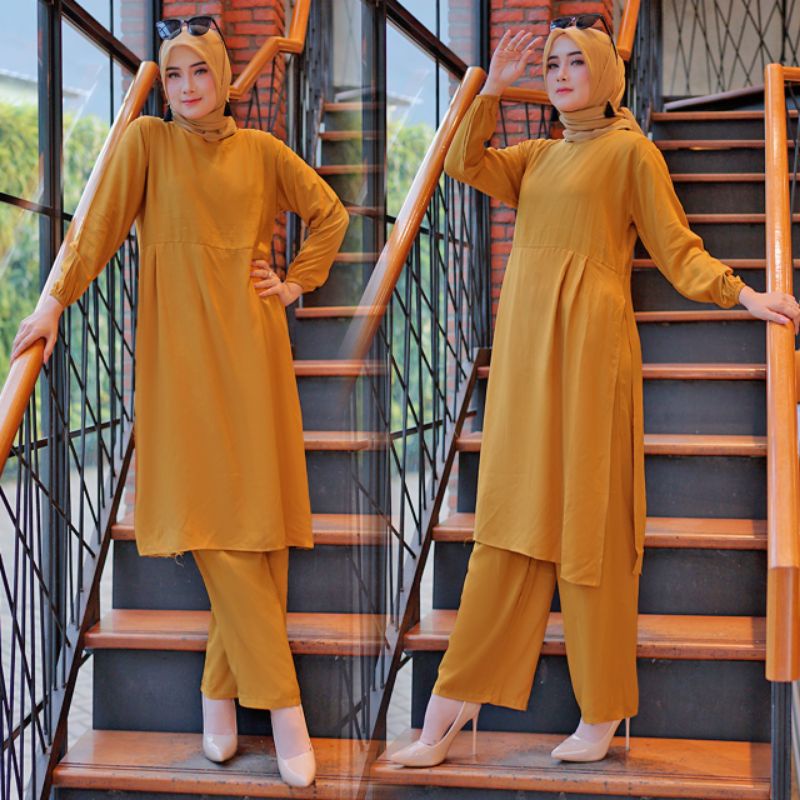 STELAN WANITA - setelan wanita - fashion muslim- baju wanita - tunik - atasan wanita - SOKA SET