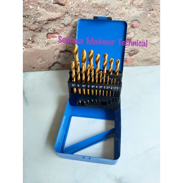 TORA 19 PCS Mata Bor Besi HSS Set Drill Bits 1 - 10 MM 19pcs