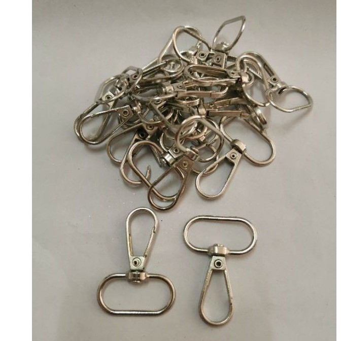 

kaitan tas / kaitan besi 2,5cm nikel / 12pcs