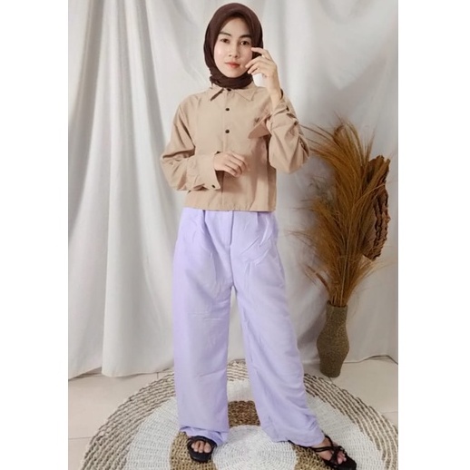 FC - KEMEJA CROP / KEM CROP LENGAN PANJANG / HANIN CROP / KEMEJA CRINKLE / BELFIE CROP/ KEISYA CROP