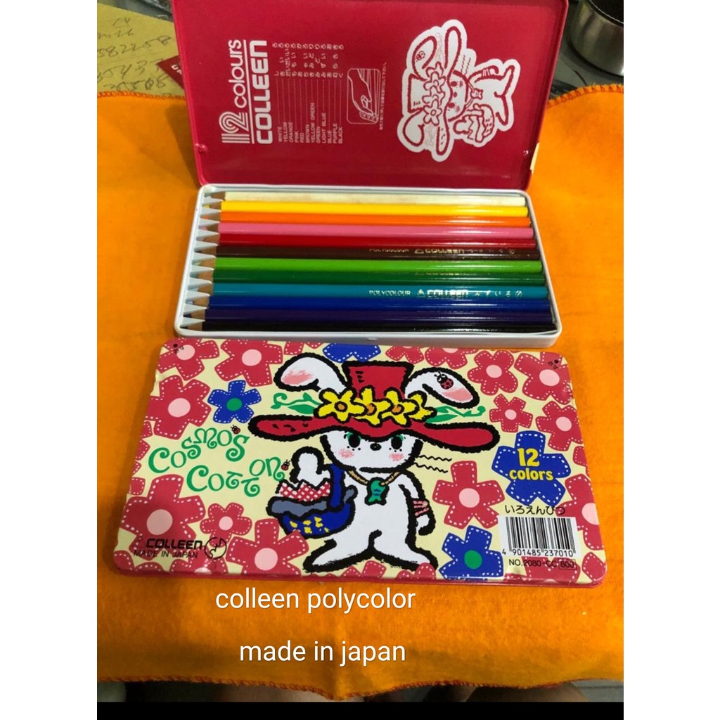 

pensil warna colleen made in japan polycolor 12 warna tin case