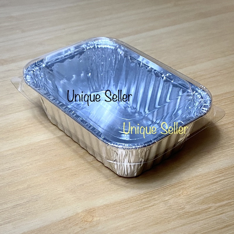 Aluminium Foil Cup BX 984519 + Tutup Mika / Alufoil Tray BX 984519 Tanpa Tutup / Alufoil Cup Kotak 10 x 7.5 cm / Aluminium Tray Kotak 10x7.5 cm