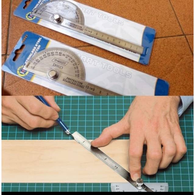 

Busur derajat combi penggaris stainless protactor ukur sudut perakakas tukang bengkel dll.