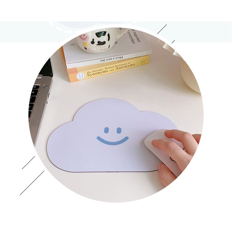 Japanese Style Blue/white Cloud Shape PVC Non Slip Waterproof Mousepad Creative Coaster for Friend Gift
