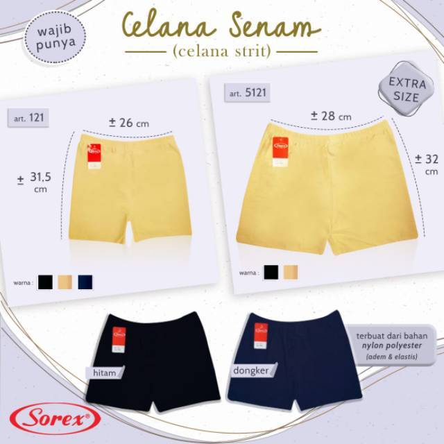 JUAL CELANA SENAM SOREX / LEGGING PENDEK / SHORT PANT 5121