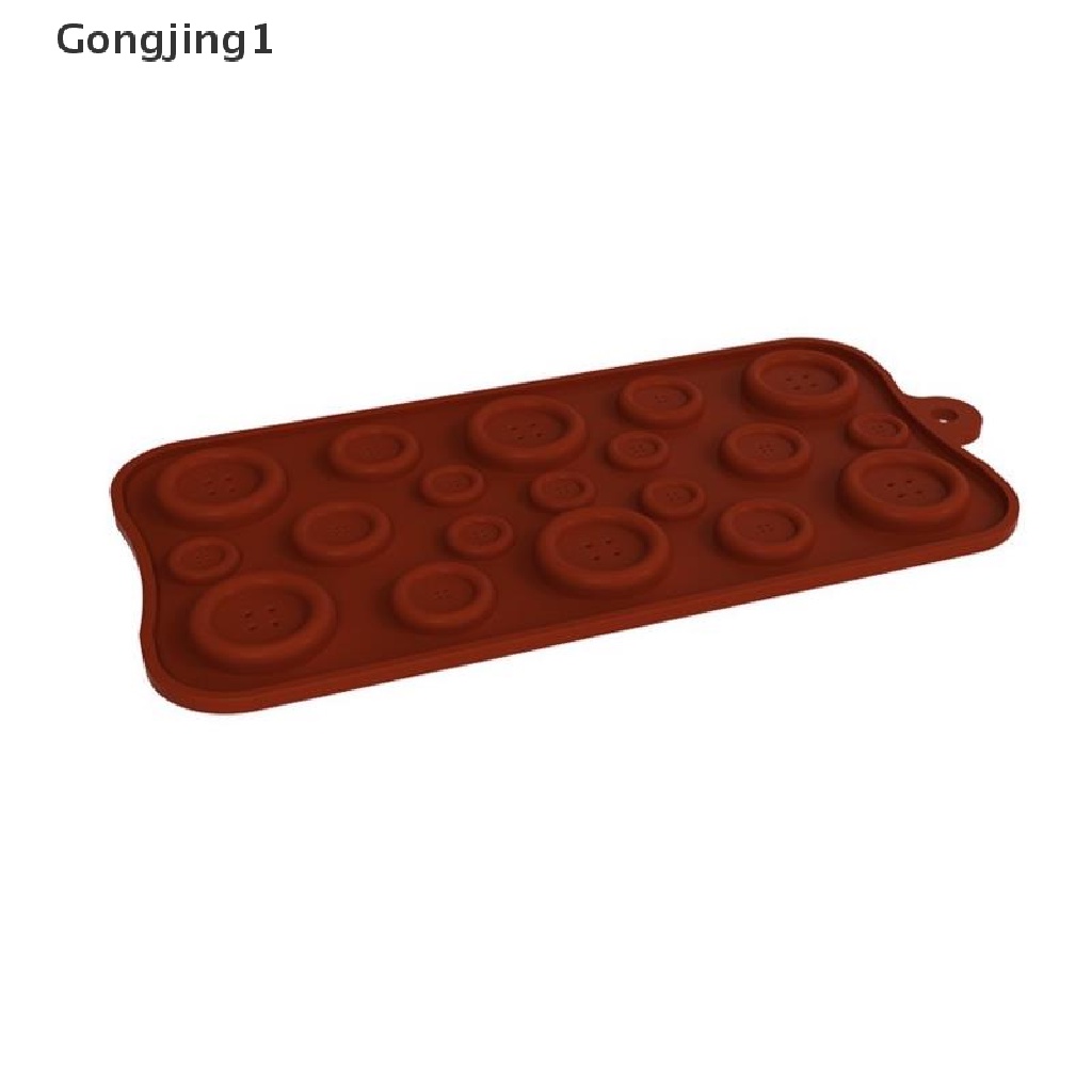 Gongjing1 Cetakan Kue / Coklat / Cookies / Es Bentuk Kancing Bahan Silikon