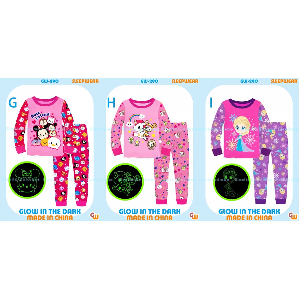 PIYAMA GW 290 GLOW IN THE DARK PAJAMAS ANAK BAJU TIDUR ANAK SLEEPSUIT ANAK