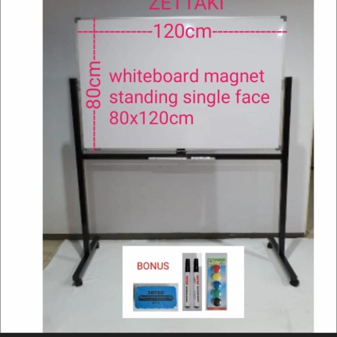 

Papan Tulis Whiteboard Standing Magnet Single Face ZETTAKI 80x120cm